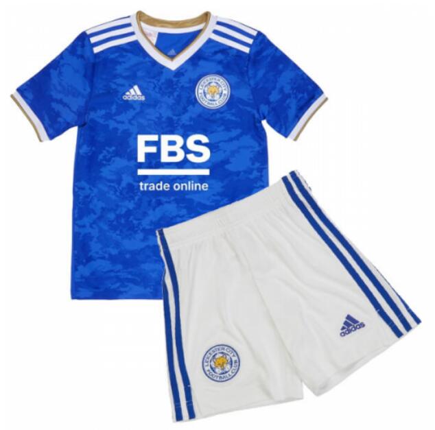 Leicester City 2021/22 Home Kids Soccer Jersey Kit Children Shirt and Shorts