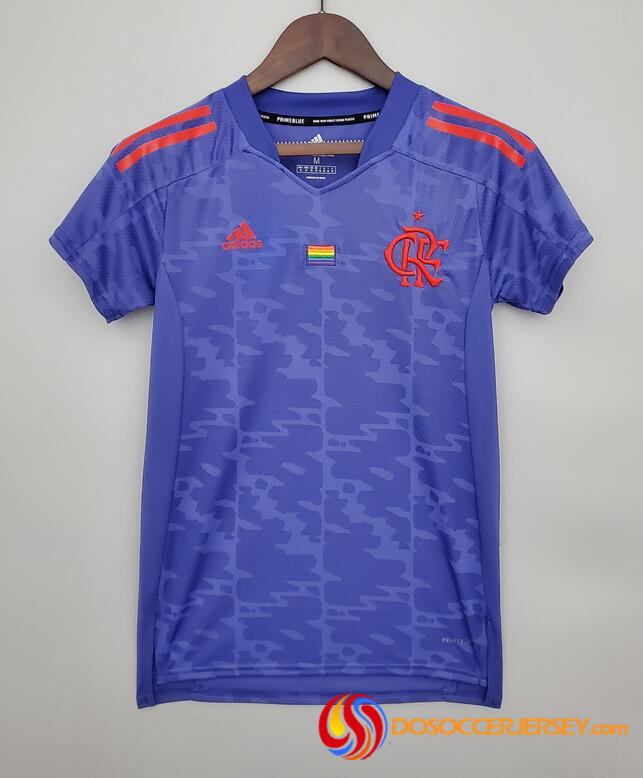 CR Flamengo 2021/22 Pride Blue Women's Shirt Soccer Jersey