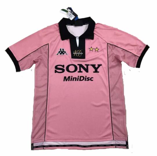 Juventus 1997-1998 Away Retro Pink Shirt Soccer Jersey ...