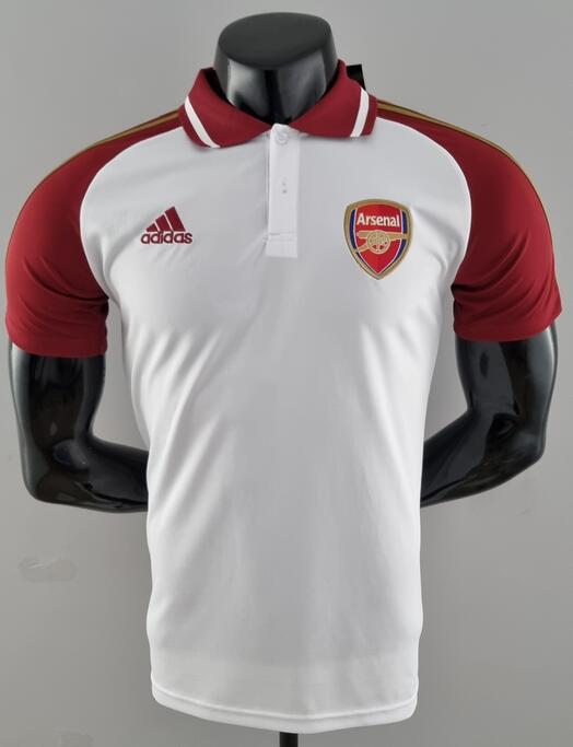 Arsenal 2022/23 White Red Polo Shirt