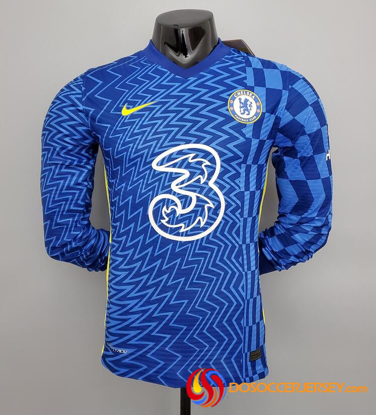 Chelsea 2021/22 Home Long Sleeved Match Version Shirt Soccer Jersey