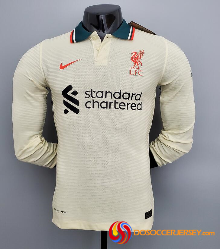 Liverpool 2021/22 Away Match Version Long Sleeved Shirt Soccer Jersey Men