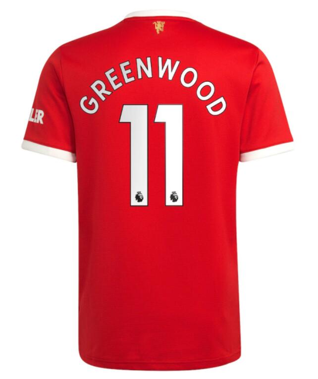 Manchester United 2021/22 Home 11 Greenwood Shirt Soccer Jersey