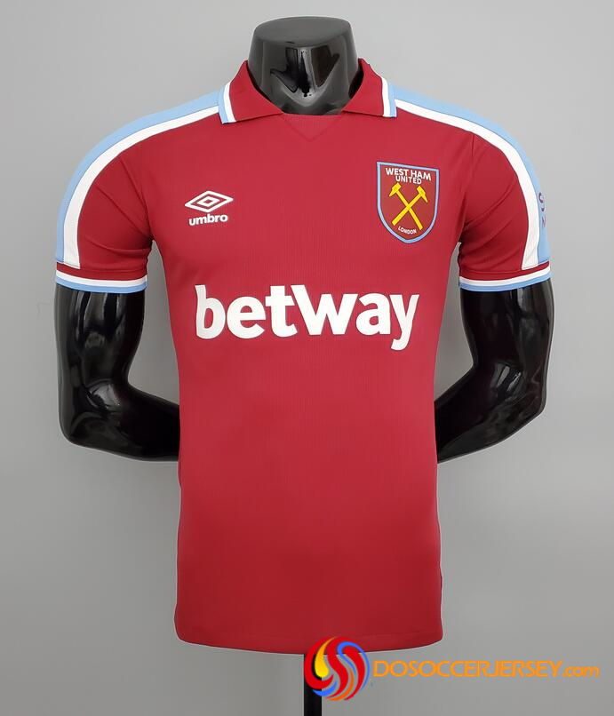 West Ham United 2021/22 Home Match Version Shirt Soccer Jersey