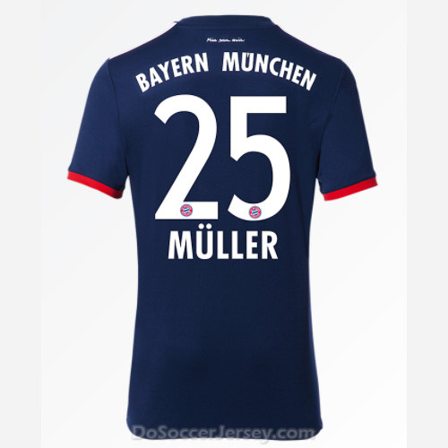 Bayern Munich 2017/18 Away Müller #25 Shirt Soccer Jersey