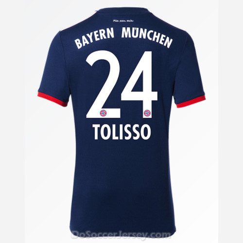 Bayern Munich 2017/18 Away Tolisso #24 Shirt Soccer Jersey