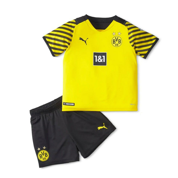 Borussia Dortmund 2021/22 Home Kids Soccer Uniforms Children Shirt and Shorts
