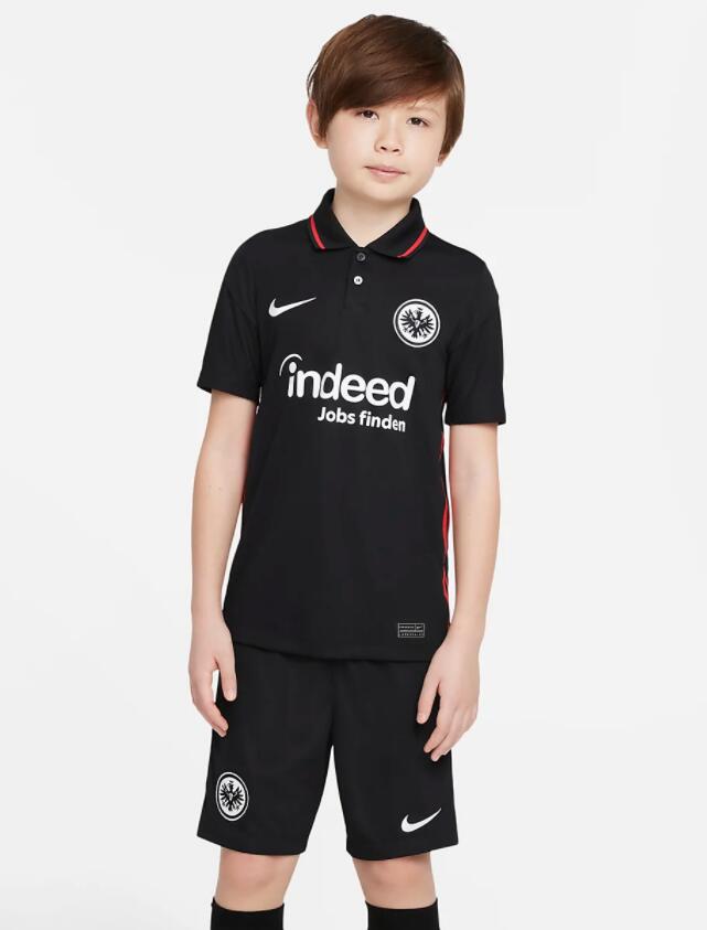 Eintracht Frankfurt 2021/22 Home Kids Soccer Suits Children Shirt and Shorts