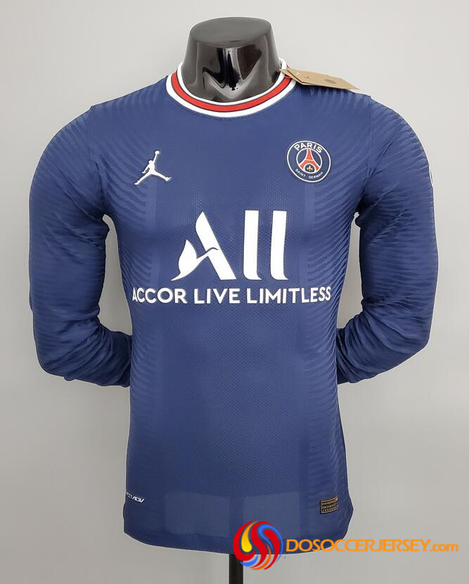 PSG 2021/22 Home Match Version Long Sleeved Shirt Soccer Jersey