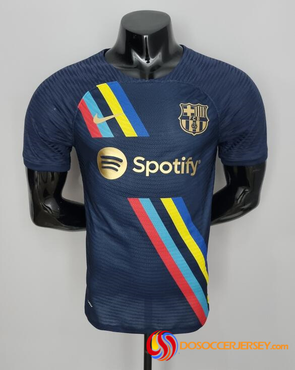 Barcelona 2022/23 Cyan Match Version Shirt Soccer Jersey
