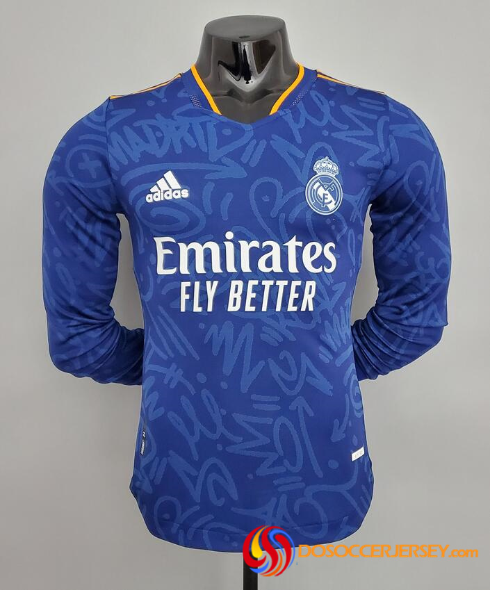 Real Madrid 2021/22 Away Match Version Long Sleeved Shirt Soccer Jersey