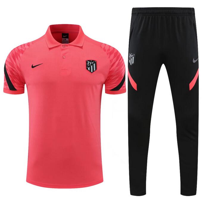 Atletico Madrid 2021/22 Pink Polo Suits (Shirt+Trouser)
