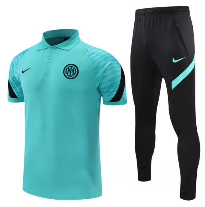 Inter Milan 2021/22 Green Polo Suit (Shirt+Shorts)