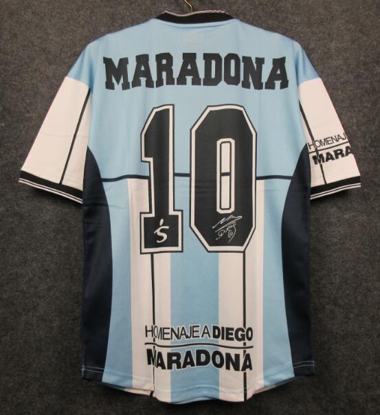 Argentina 2001 Home Retro Diego Maradona 10 Shirt Soccer Jersey ...