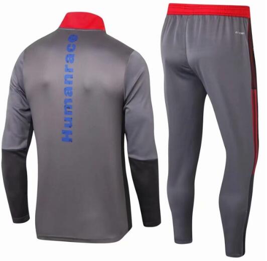 Manchester United 2020/21 Grey Human Race Training Suit (Sweatshirt+Trouser)