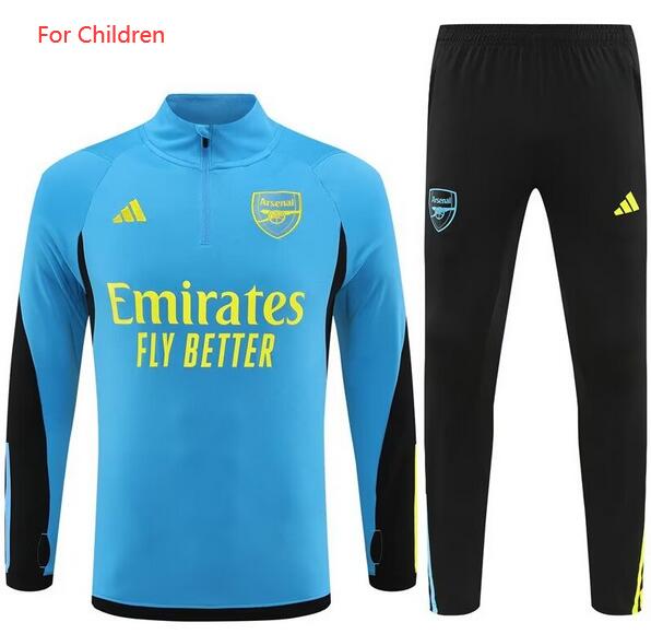 Kids Arsenal 2023/24 Blue Training Suits (Sweatshirt+Trouser)