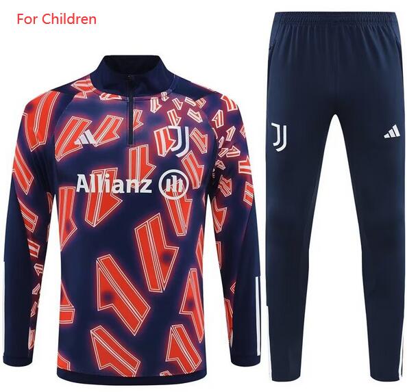 Kids Juventus 2023/24 Navy Orange Training Suits (Sweatshirt+Trouser)