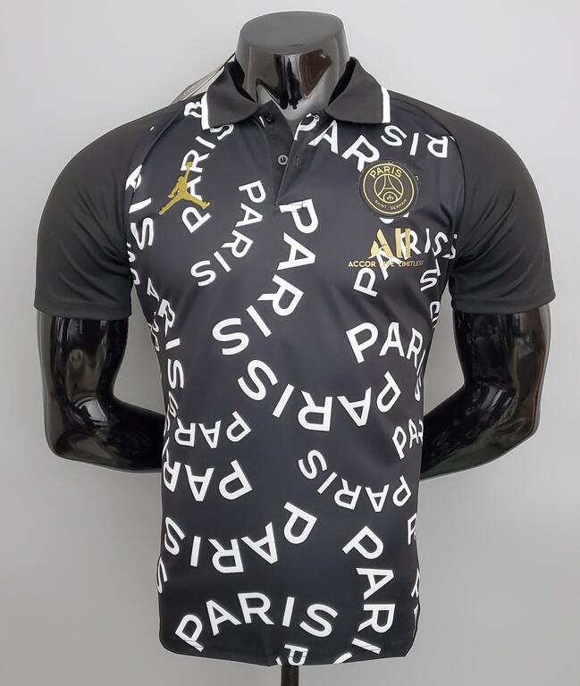 PSG 2021/22 Black Polo Shirt