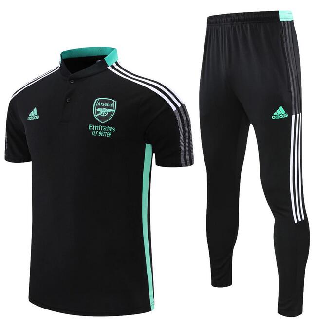 Arsenal 2021/22 Black Green Polo Suit (Shirt+Trouser)