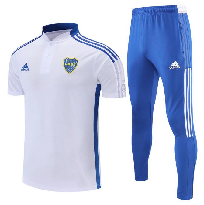 Boca Juniors 2021/22 White Polo Suit (Shirt+Trouser)