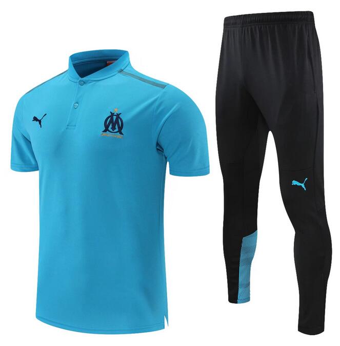Marseilles 2021/22 Sky Blue Polo Suits (Shirt+Trouser)