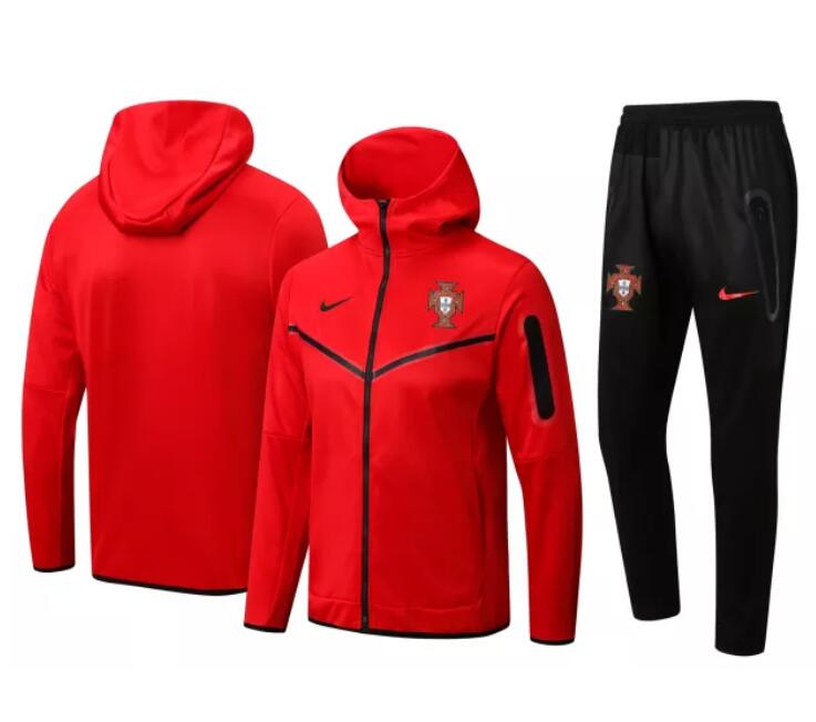 Portugal 2022/23 Red Training Suit (Hoodie Jacket+Trouser)
