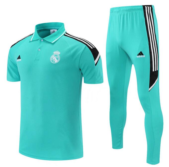 Real Madrid 2021/22 Green Polo Suits (Shirt+Trousers)