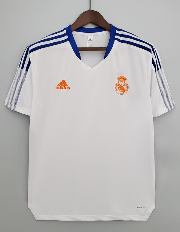 Real Madrid 2021/22 White Blue Training Shirt