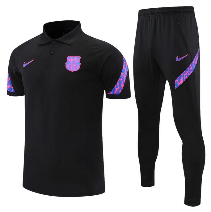 Barcelona 2021 Black Purple Polo Suits (Shirt+Trousers)