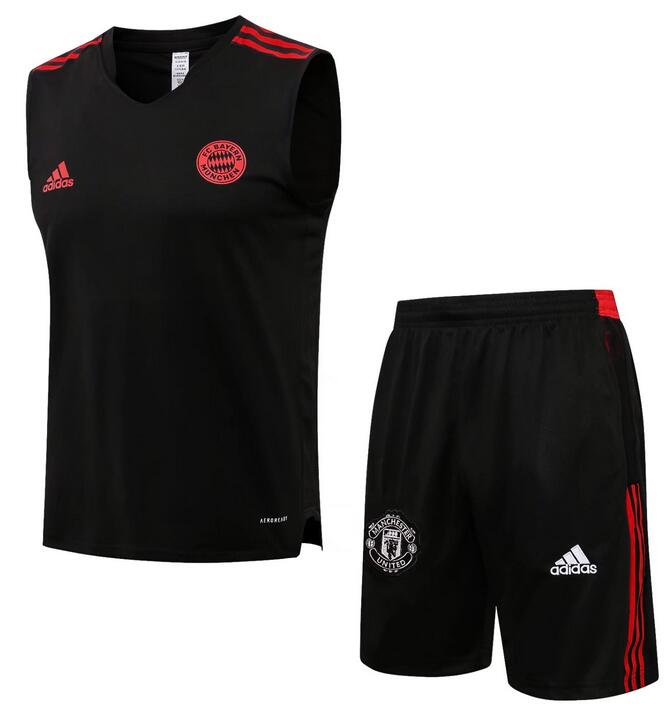 Bayern Munich 2021/22 Black Training Vest Suits (Shirt+Shorts)