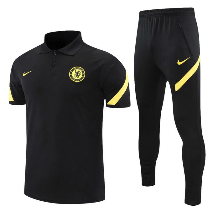 Chelsea 2021/22 Black Polo Suits (Shirt+Trousers)