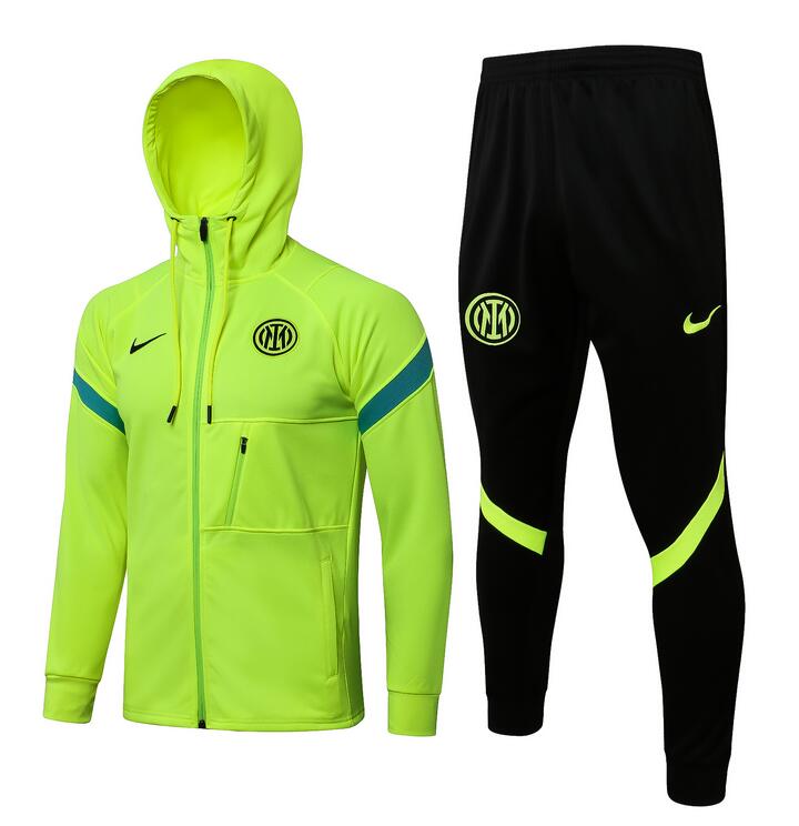 Inter Milan 2021/22 Light Green Training Suit (Hoodie Jacket+Trouser)