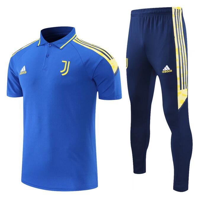 Juventus 2021/22 Blue Polo Suits (Shirt+Trousers)