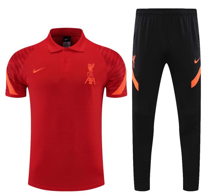 Liverpool 2021/22 Red Polo Suits (Shirt+Trousers)