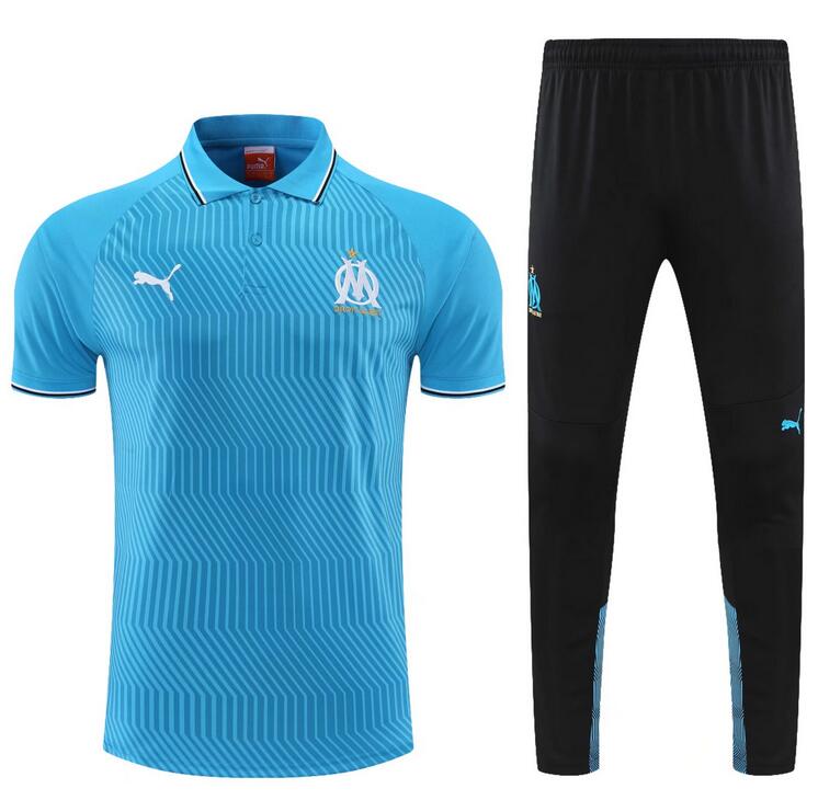 Marseilles 2021/22 Blue Polo Suits (Shirt+Trouser)