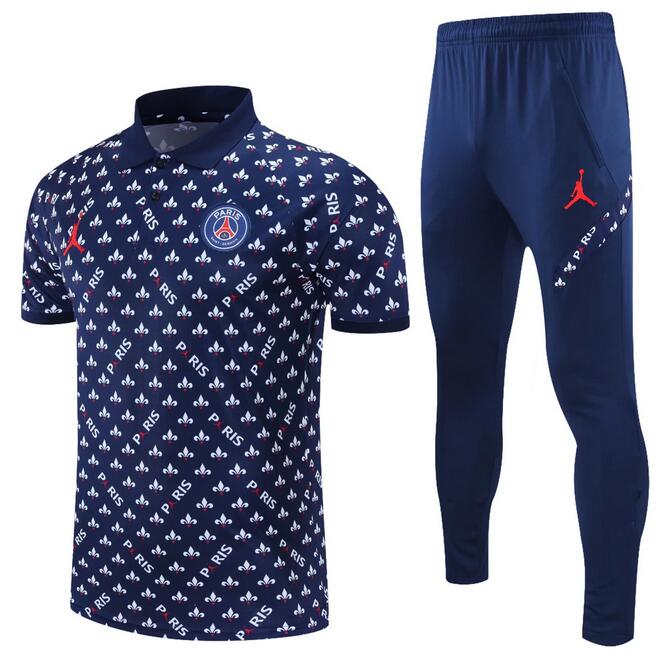 PSG 2021/22 Navy Polo Suit (Shirt+Trouser)