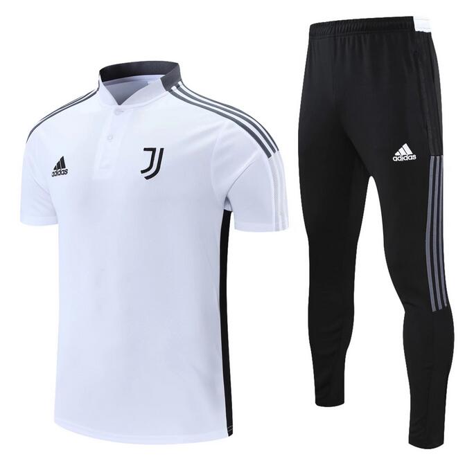 Juventus 2021/22 White Black Polo Suit (Shirt+Trouser)