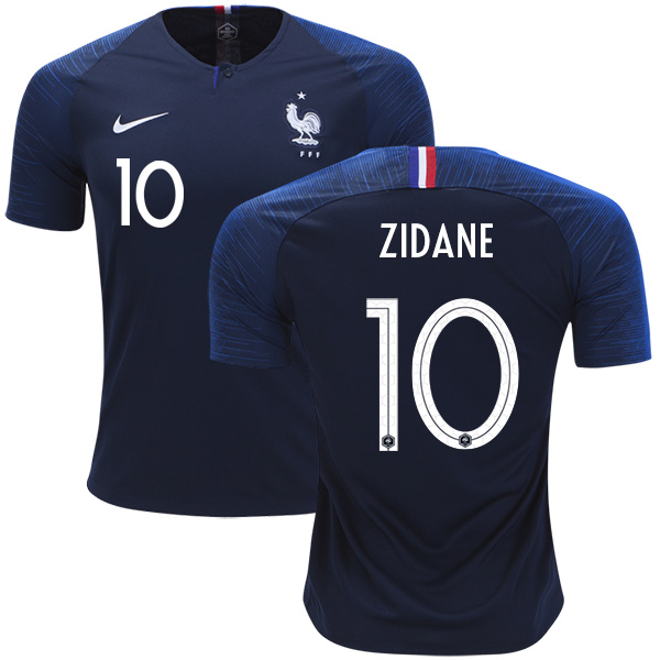 France 2018 World Cup ZINEDINE ZIDANE 10 Home Shirt Soccer ...