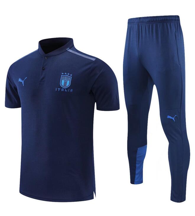Italy 2021/22 Dark Blue Polo Suits (Shirt+Trousers)
