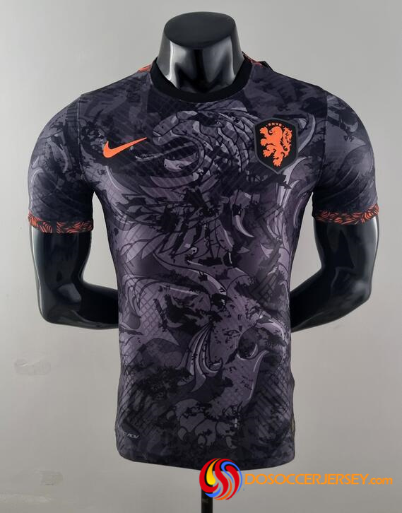 Netherlands 2022/23 Black Match Version Shirt Soccer Jersey